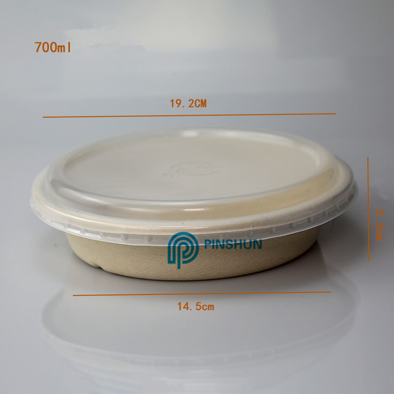 700ml biodegradable disposable round plate food box